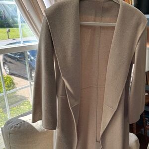 The Curated Oversized Khaki Wrap Coat – One Size – $160